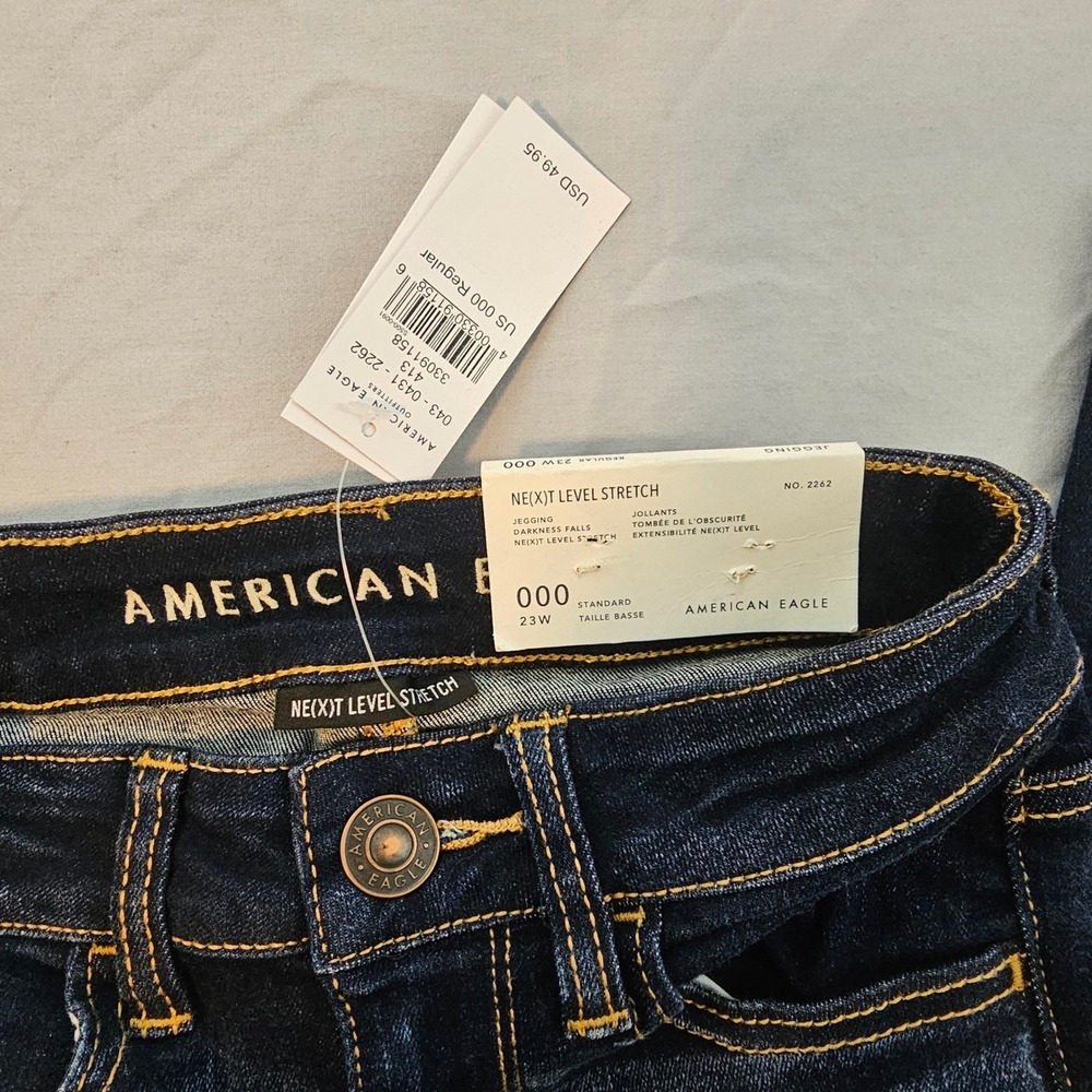American Eagle, size 23/000, skinny Dark Blue Jeans….never worn! - Picture 6 of 6